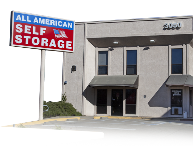 cornerpiece-rocklin Exterior of the Office at All American Self Storage